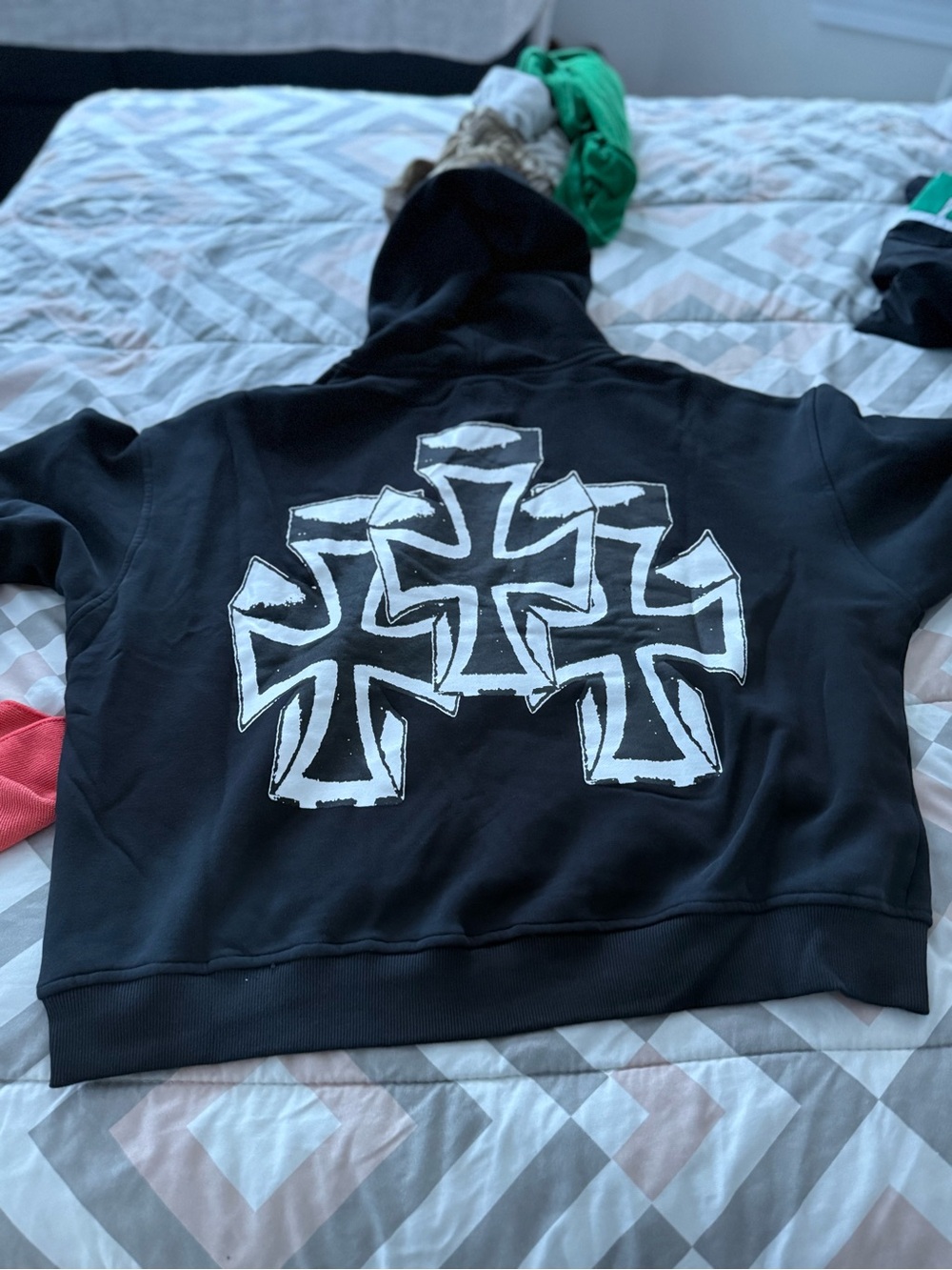 Ed Hardy Men’s Black Hoodie with White Script Logo - Picture 6 of 7